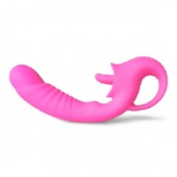  Vibrator with Vibrating Tongue 10-Speed Silicone PINK